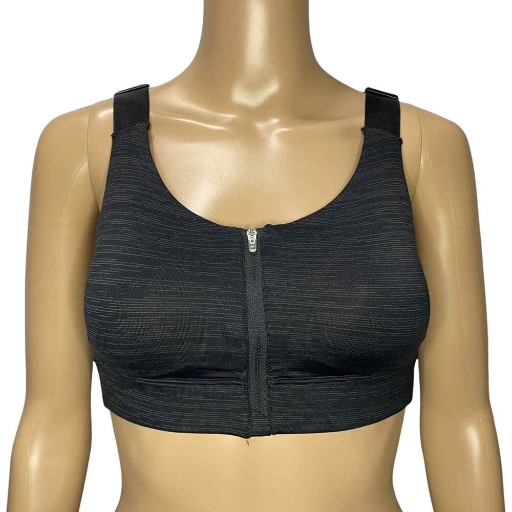 Outdoor Voices Powerhouse Night Color Away Front Zip Adjustable Sports Bra
